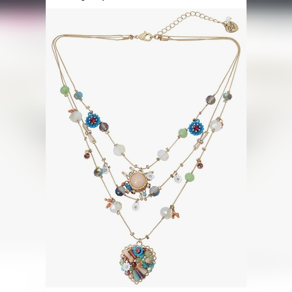 Betsy Johnson Butterfly Charms Layered Necklace NWT